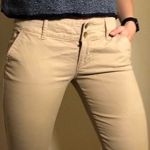 Khaki straight leg pants